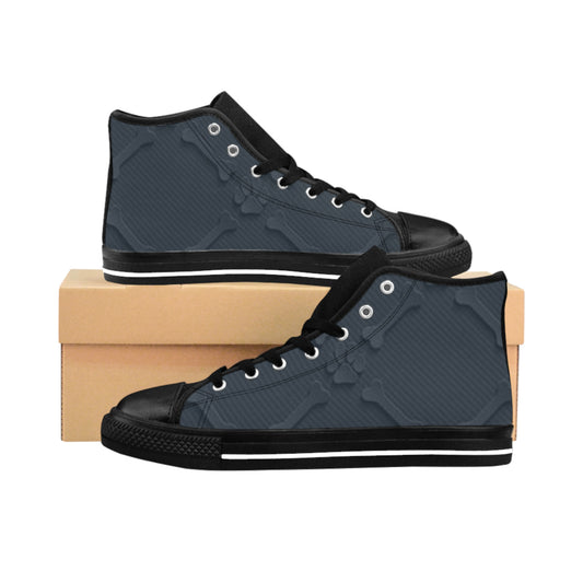 Men's Classic Sneakers with Bone Design - Stylish High-Top Shoes for Everyday Wear
