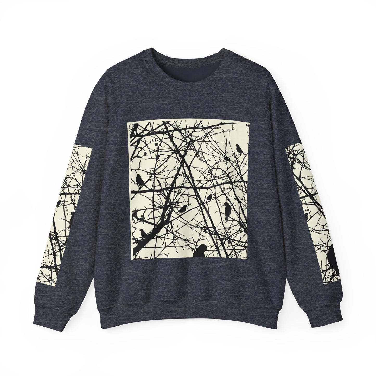 Nature-Inspired Unisex Crewneck Sweatshirt with Bird Print