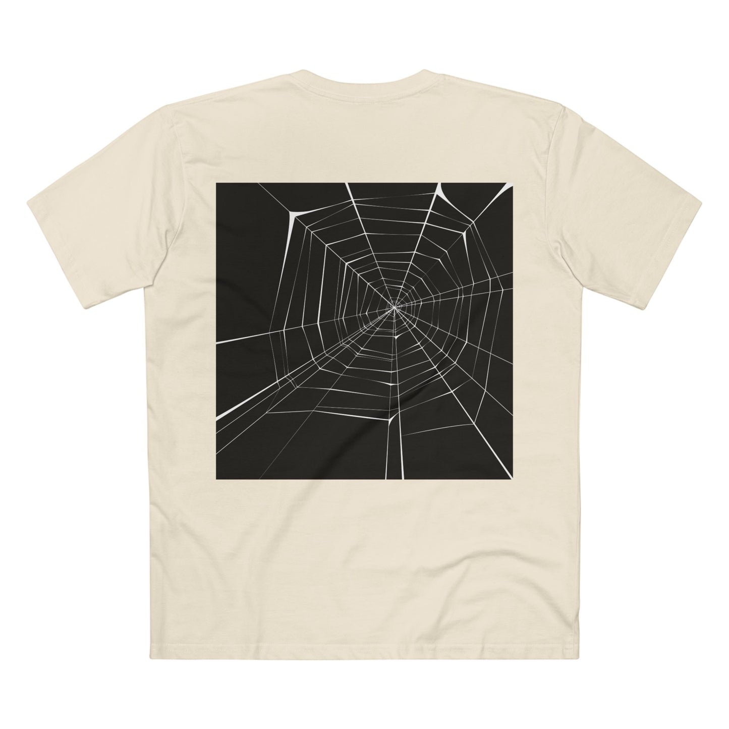 Geometric Deer & Spider Web Adult Staple Tee - Nature-Inspired Graphic T-Shirt for Outdoor Enthusiasts