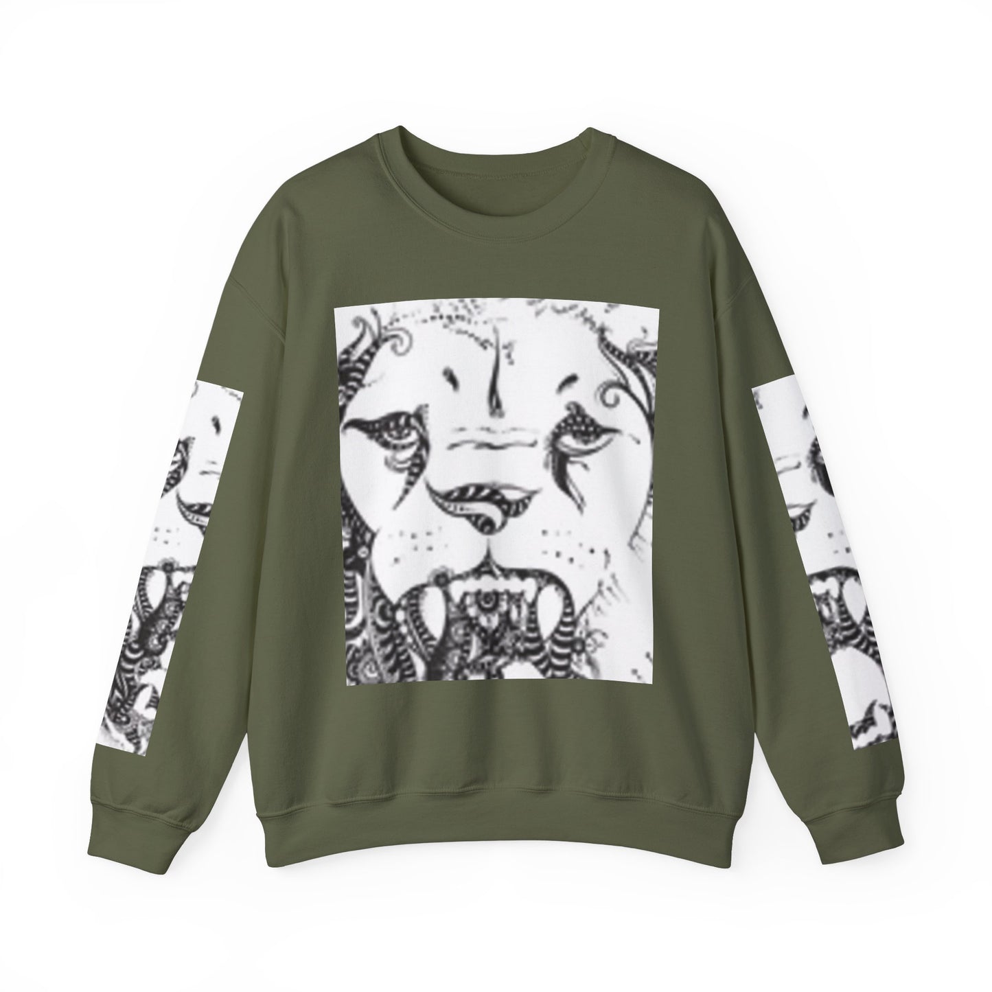 Wild Spirit Lion Graphic Crewneck Sweatshirt | Unisex Heavy Blend