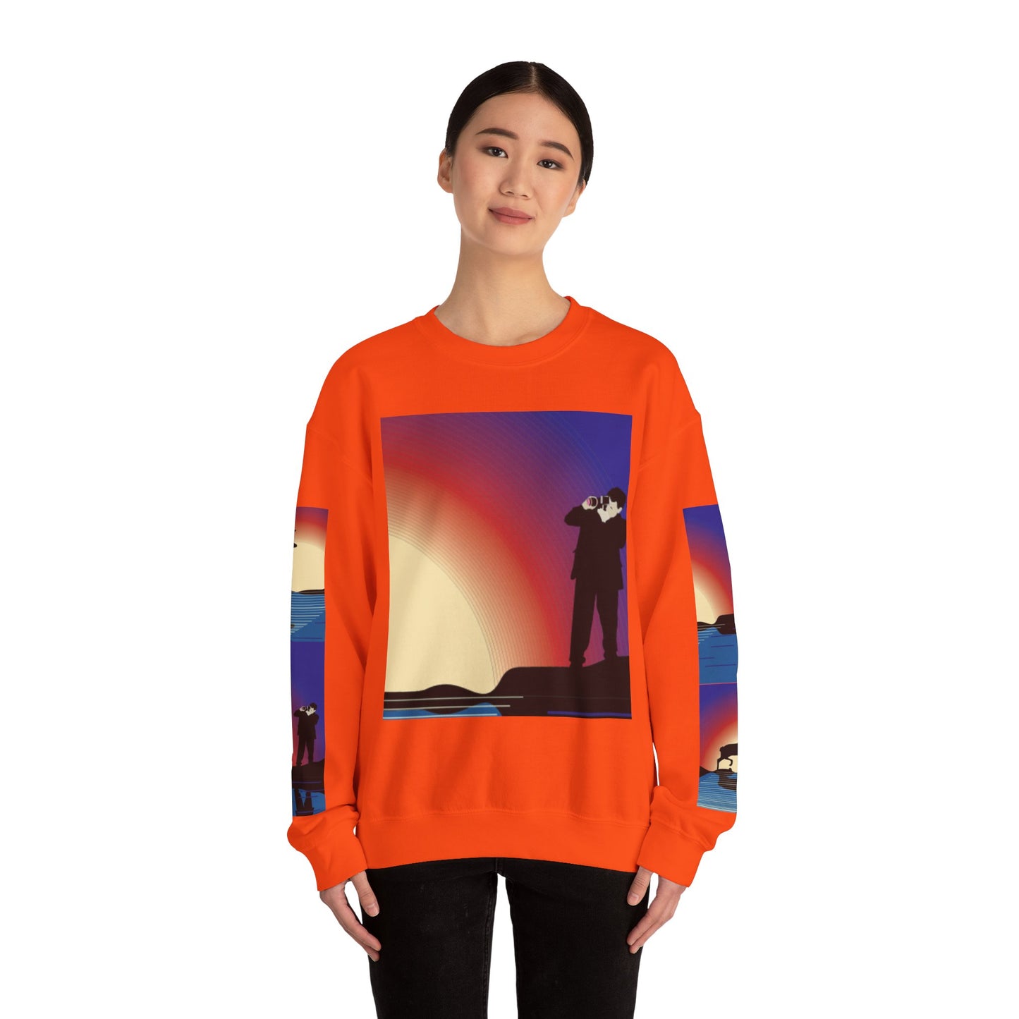 Vibrant Deer Sunset Unisex Crewneck Sweatshirt