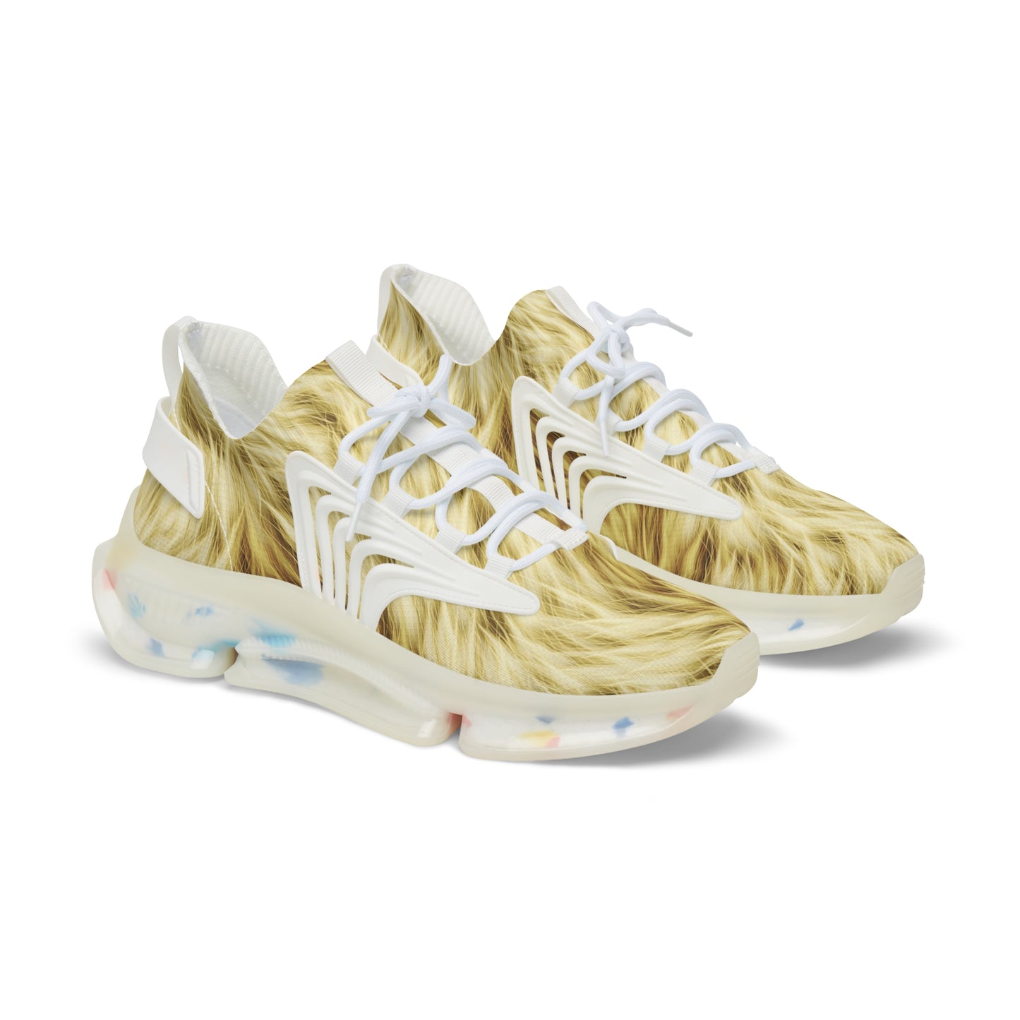 Fuzzy Fur Pattern Men's Mesh Sneakers - Stylish & Comfortable Athletic Footwear