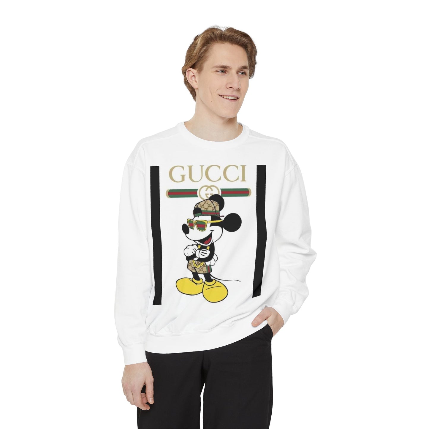 Mickey Mouse Gucci Streetwear Sweatshirt - Unisex Garment-Dyed