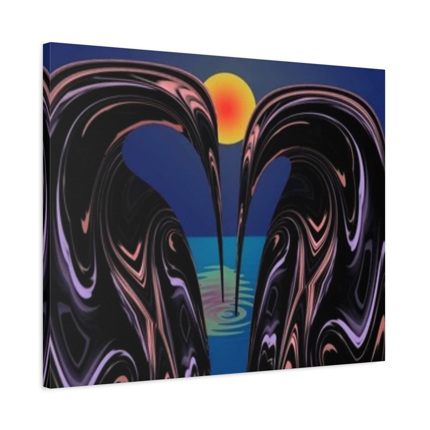 Romantic Abstract Canvas Art - Heart-Shaped Design for Home Decor