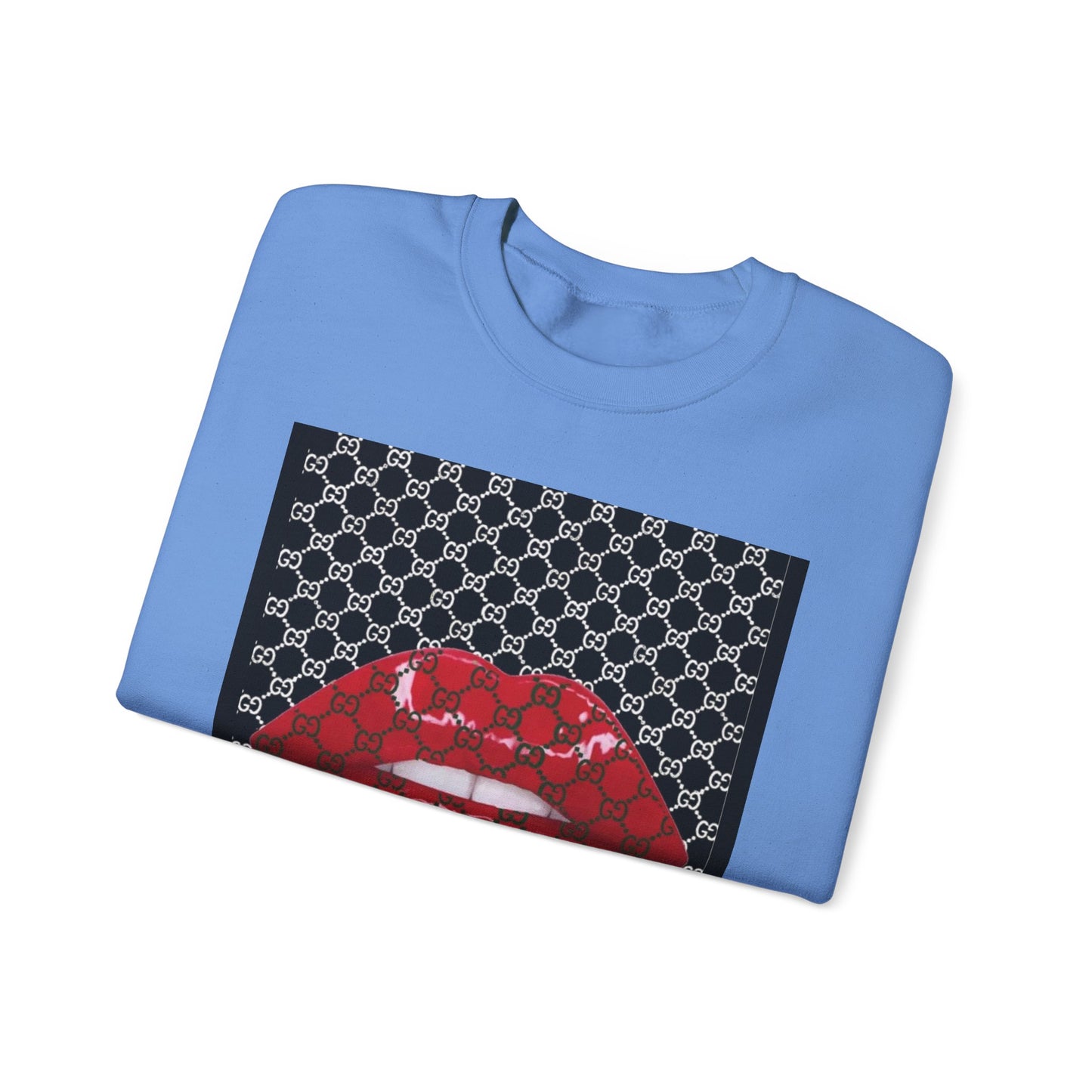 Trendy Unisex Graphic Crewneck Sweatshirt with Lip Design