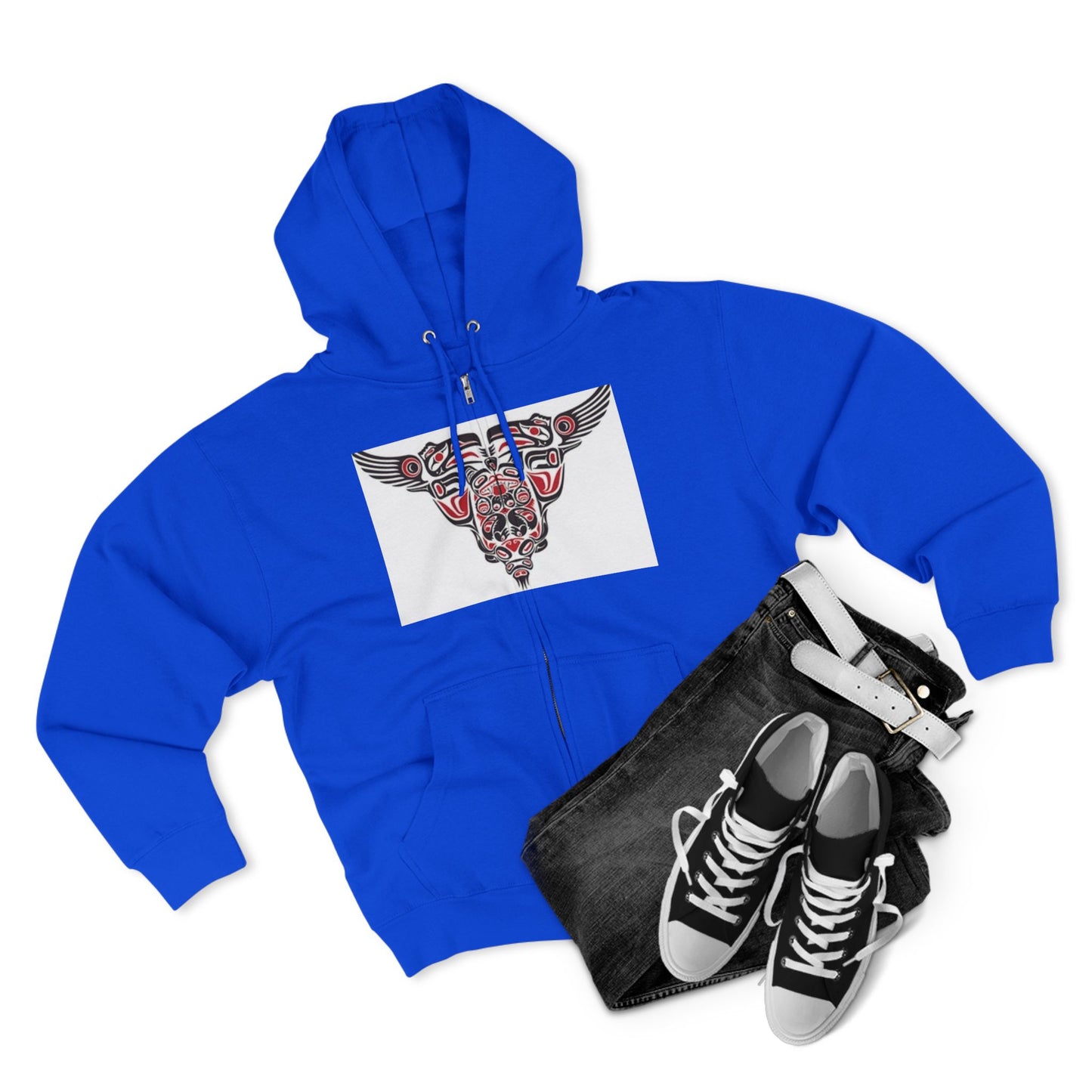 Artistic Tribal Unisex Zip Hoodie - Unique Modern Design