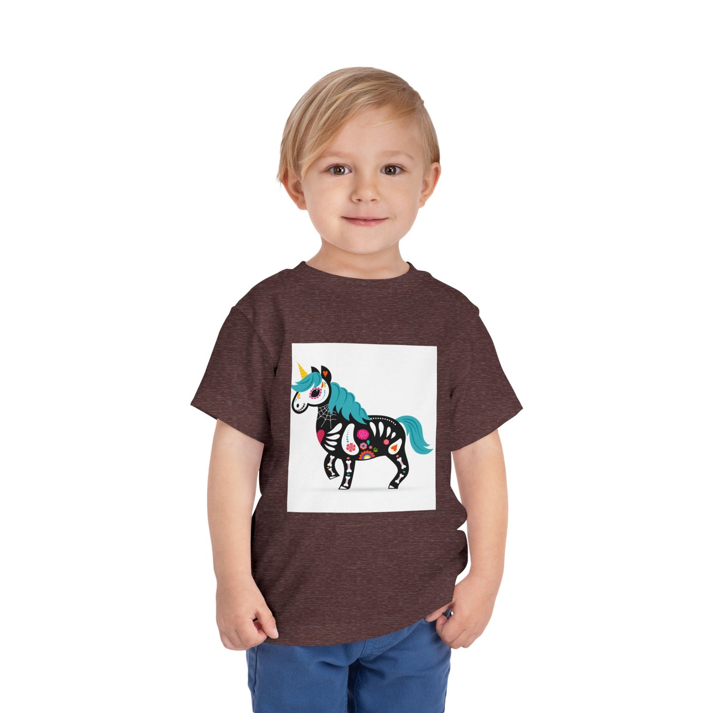 Toddler Skeleton Unicorn Tee - Cute Halloween Short Sleeve Shirt