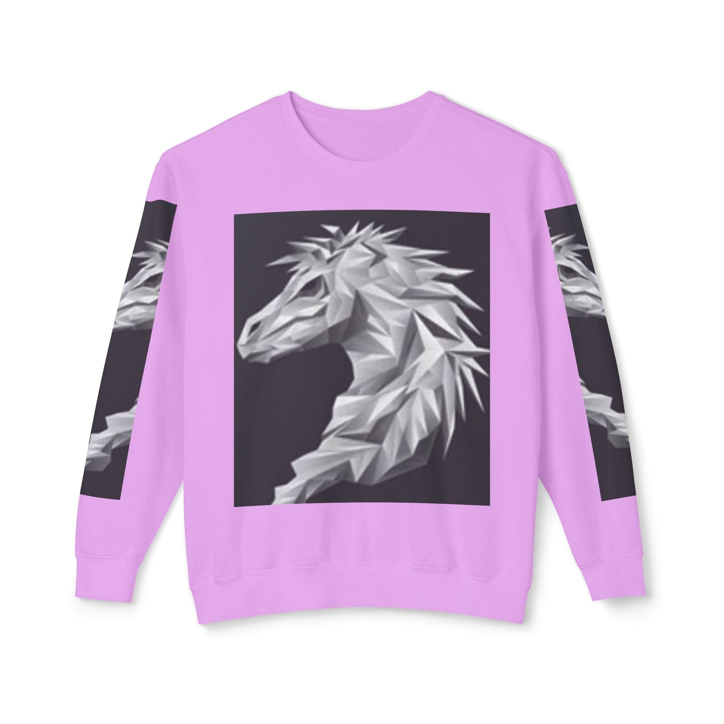 Unisex Lightweight Crewneck Sweatshirt - Stylish Geometric Horse Design
