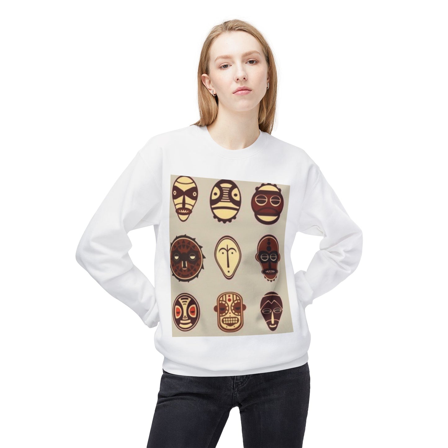 Artistic Horse Illustration Fleece Crewneck Sweatshirt - Unisex