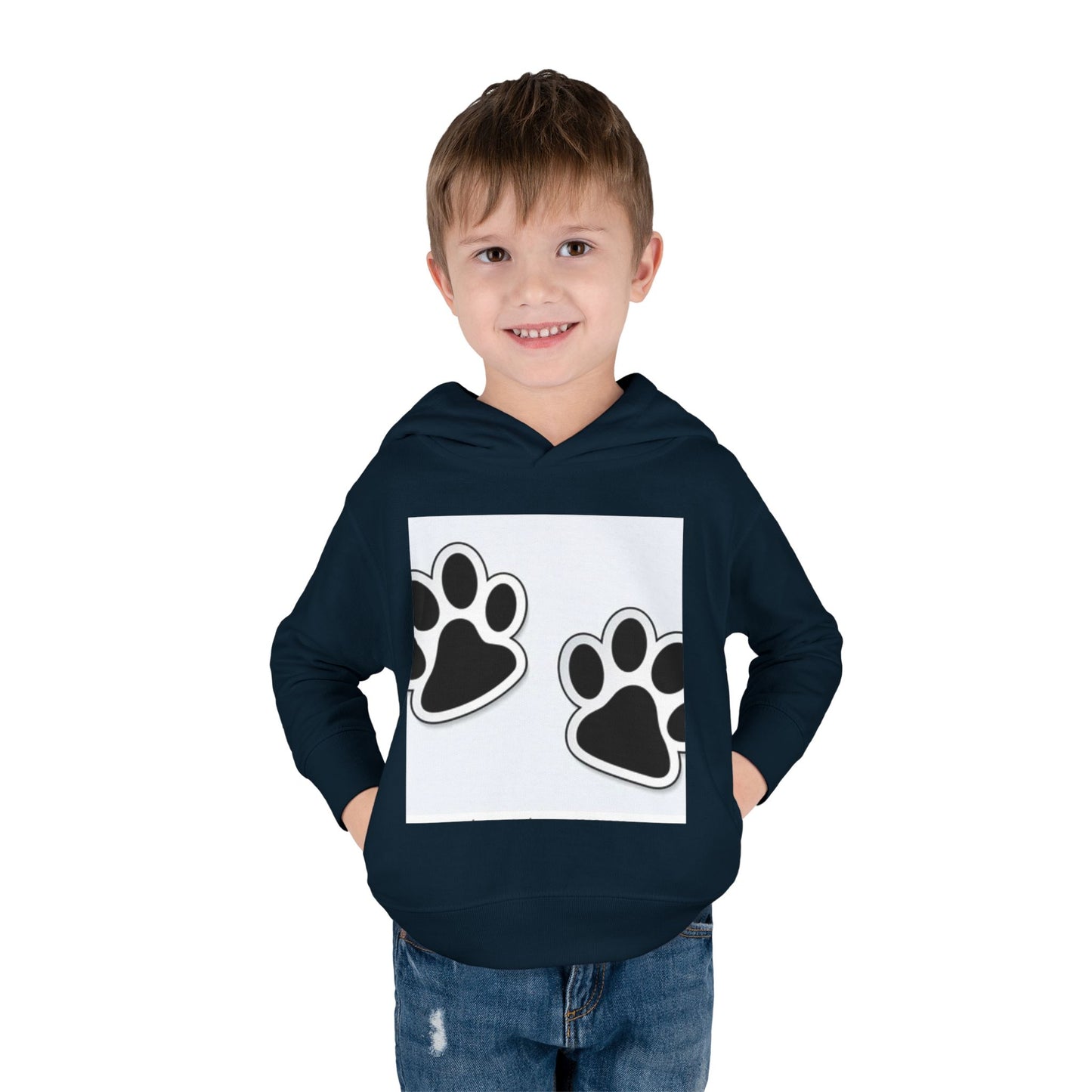 Wildlife Pattern Toddler Pullover Fleece Hoodie - Playful Animal Design for Kids