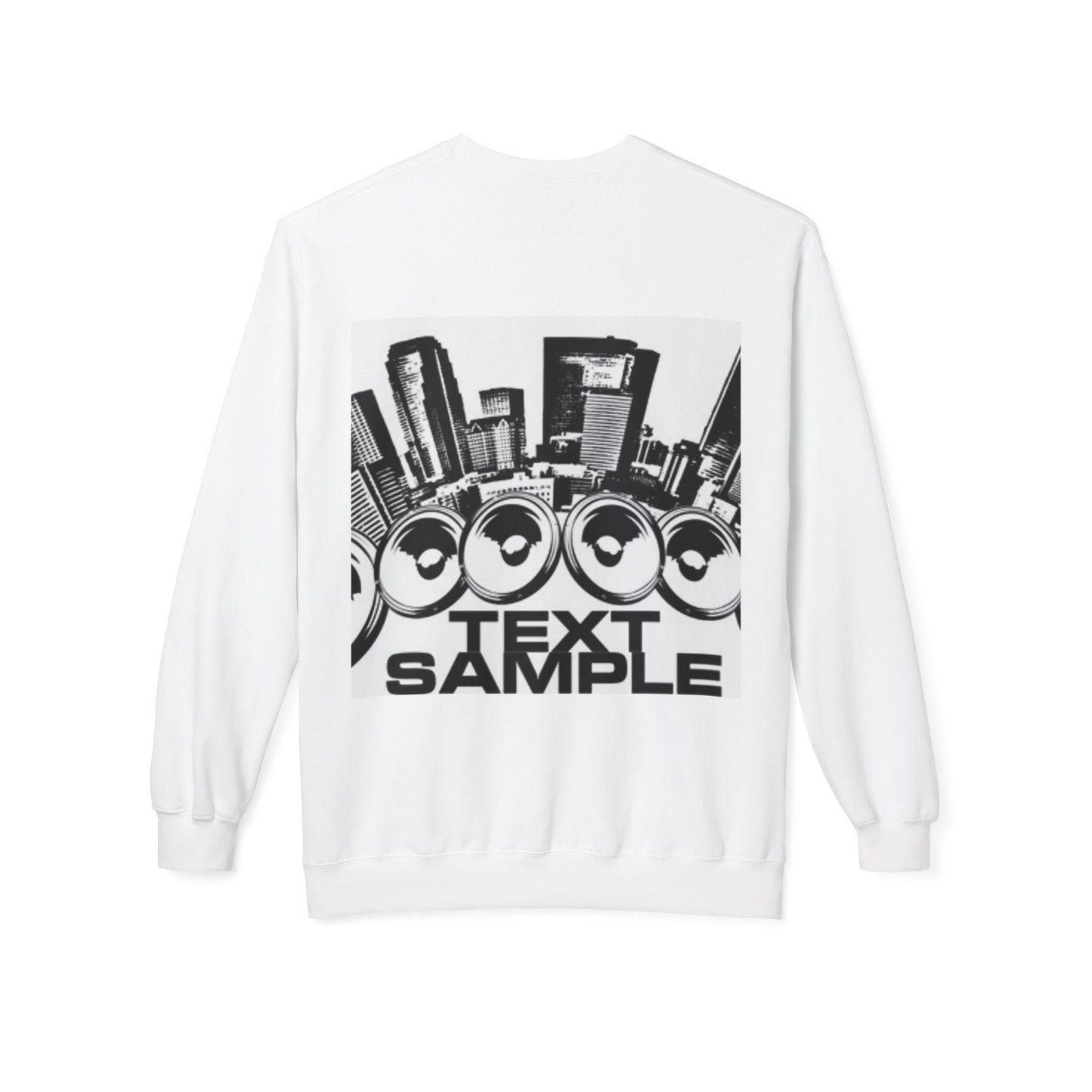 Urban Vibe Sound Wave Crewneck Sweatshirt - Unisex Fleece with Cityscape Design