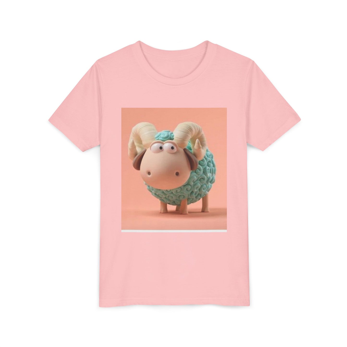 Cute Cartoon Sheep Youth Short Sleeve Tee - Fun and Whimsical Kids Shirt