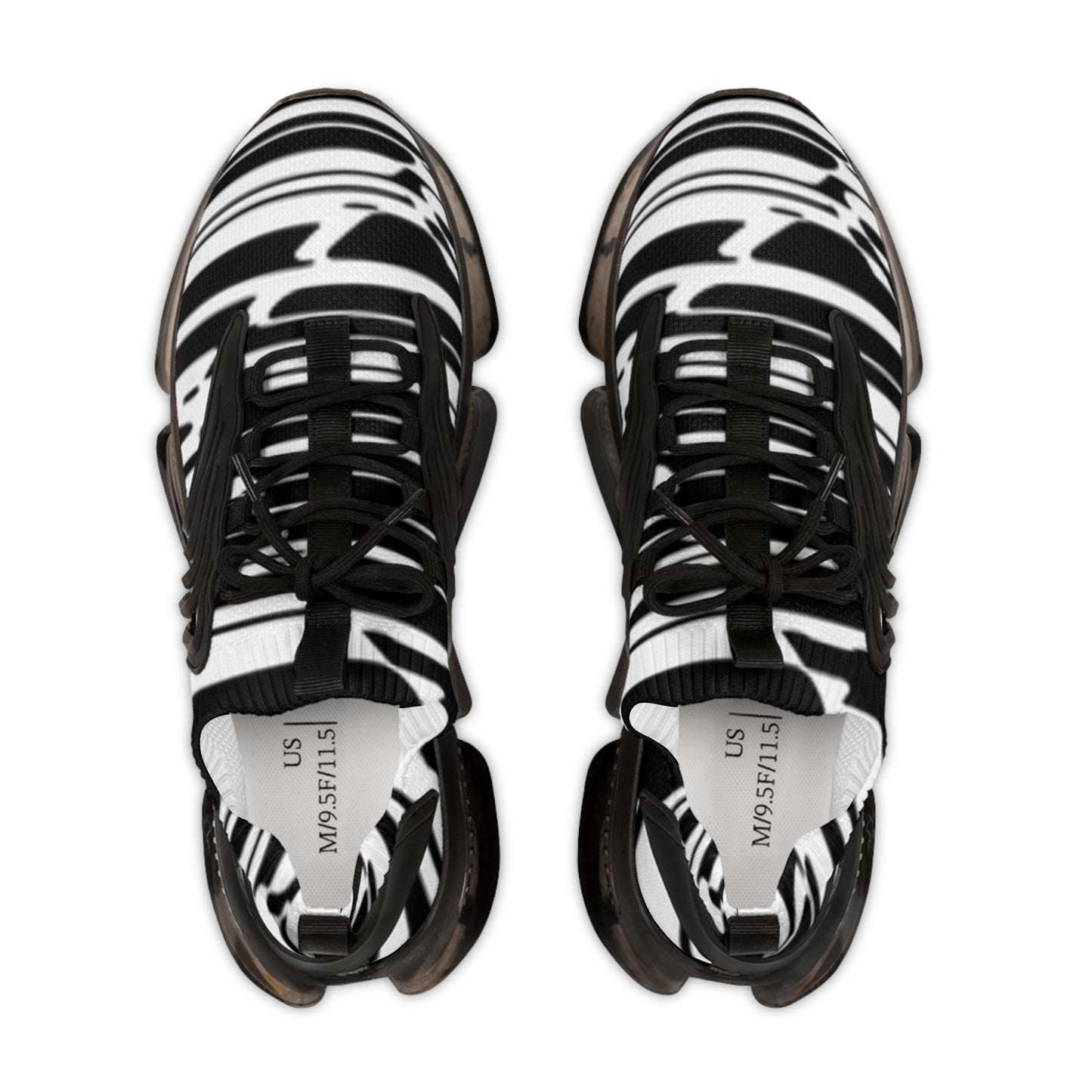 Men's Black and White Mesh Sneakers - Stylish Athletic Footwear