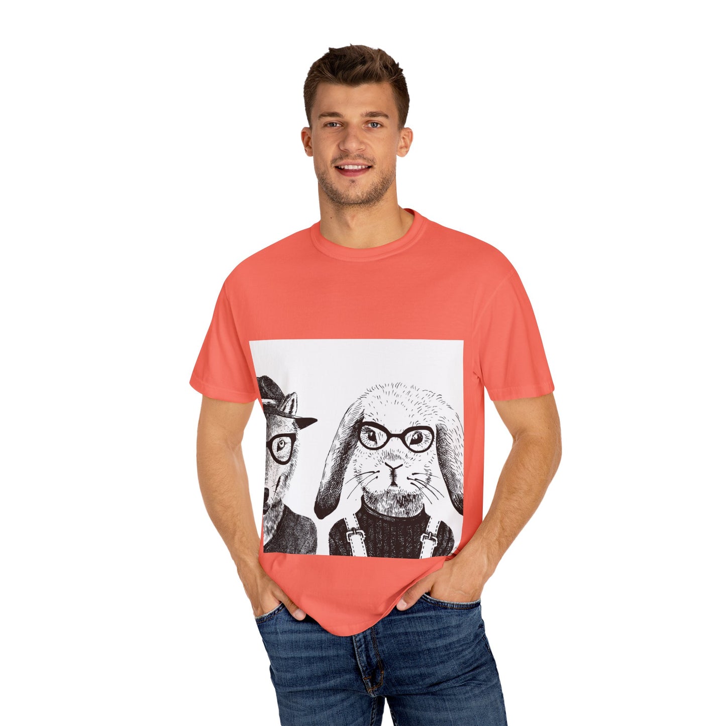 Whimsical Animals Graphic T-Shirt - Cool Fox & Panda Design