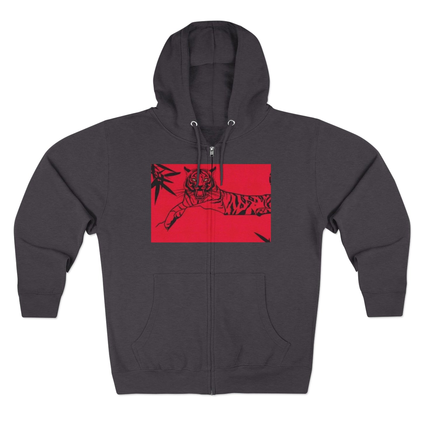 Cool Tiger Graphic Unisex Zip Hoodie - Trendy Streetwear for Animal Lovers