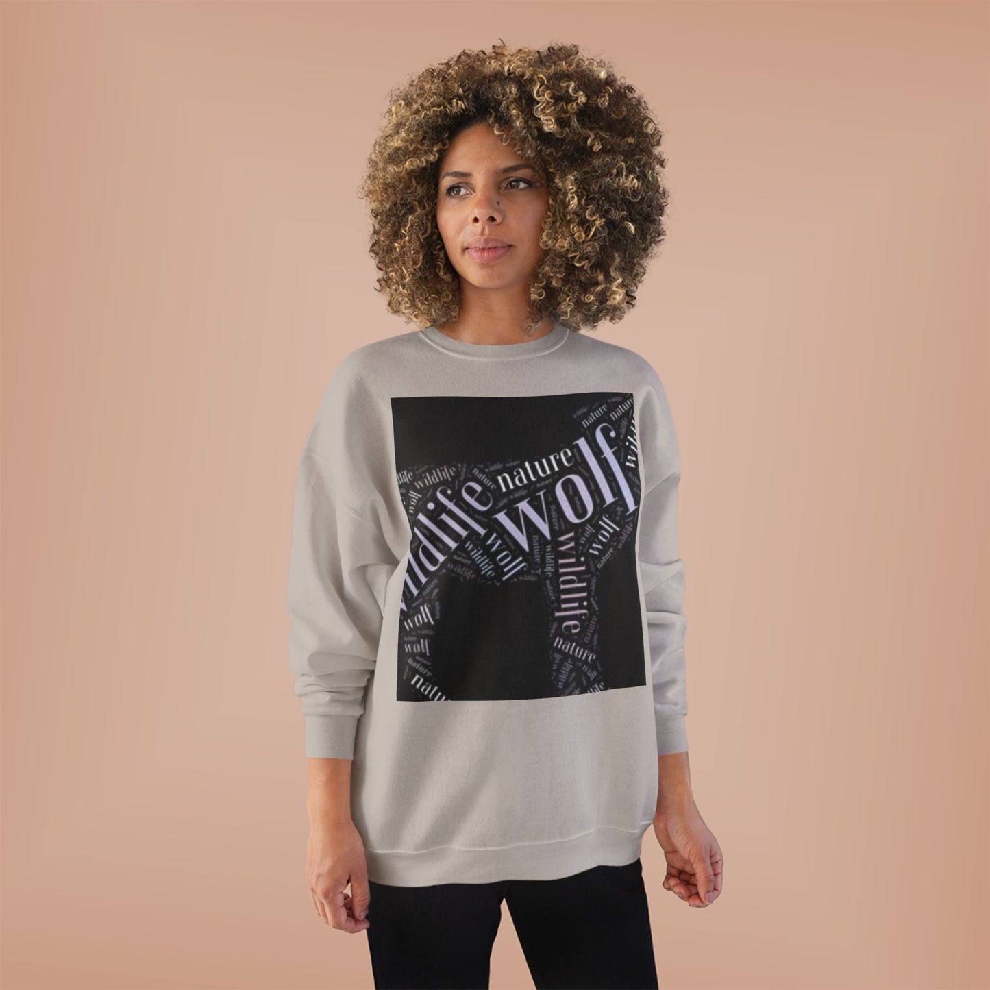 Unisex Eco-Friendly Wolf Graphic Crewneck Sweatshirt - Nature Lover Gift