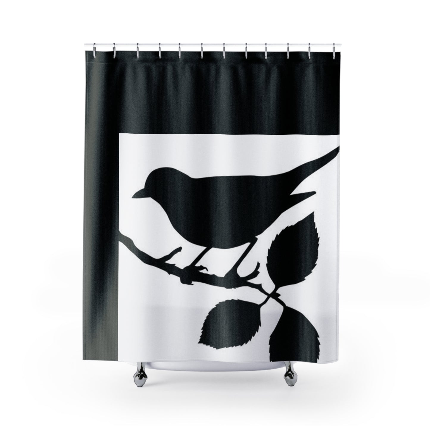 Elegant Black Bird Shower Curtain for Modern Bathrooms