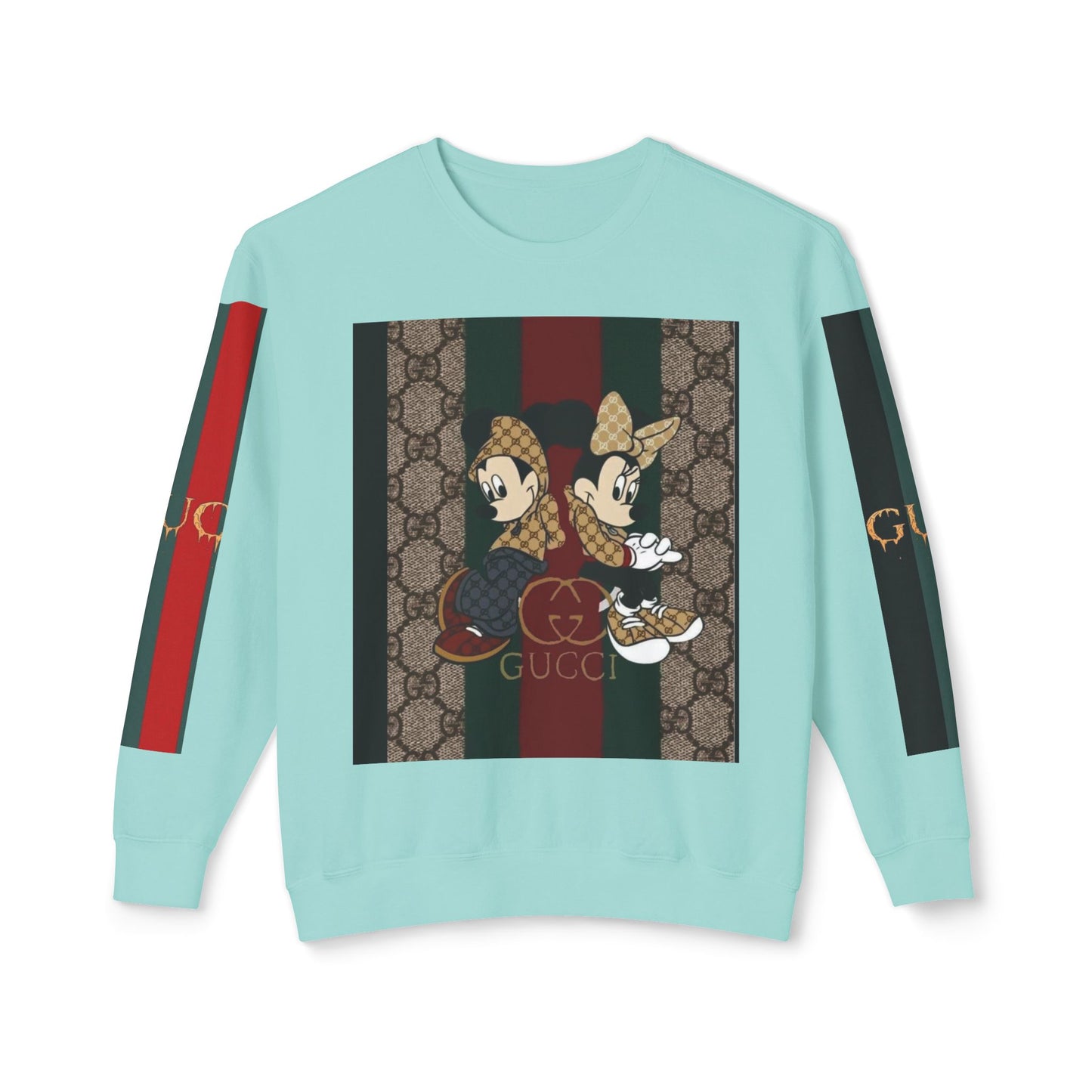 Gucci Inspired Unisex Crewneck Sweatshirt with Mickey & Minnie Design