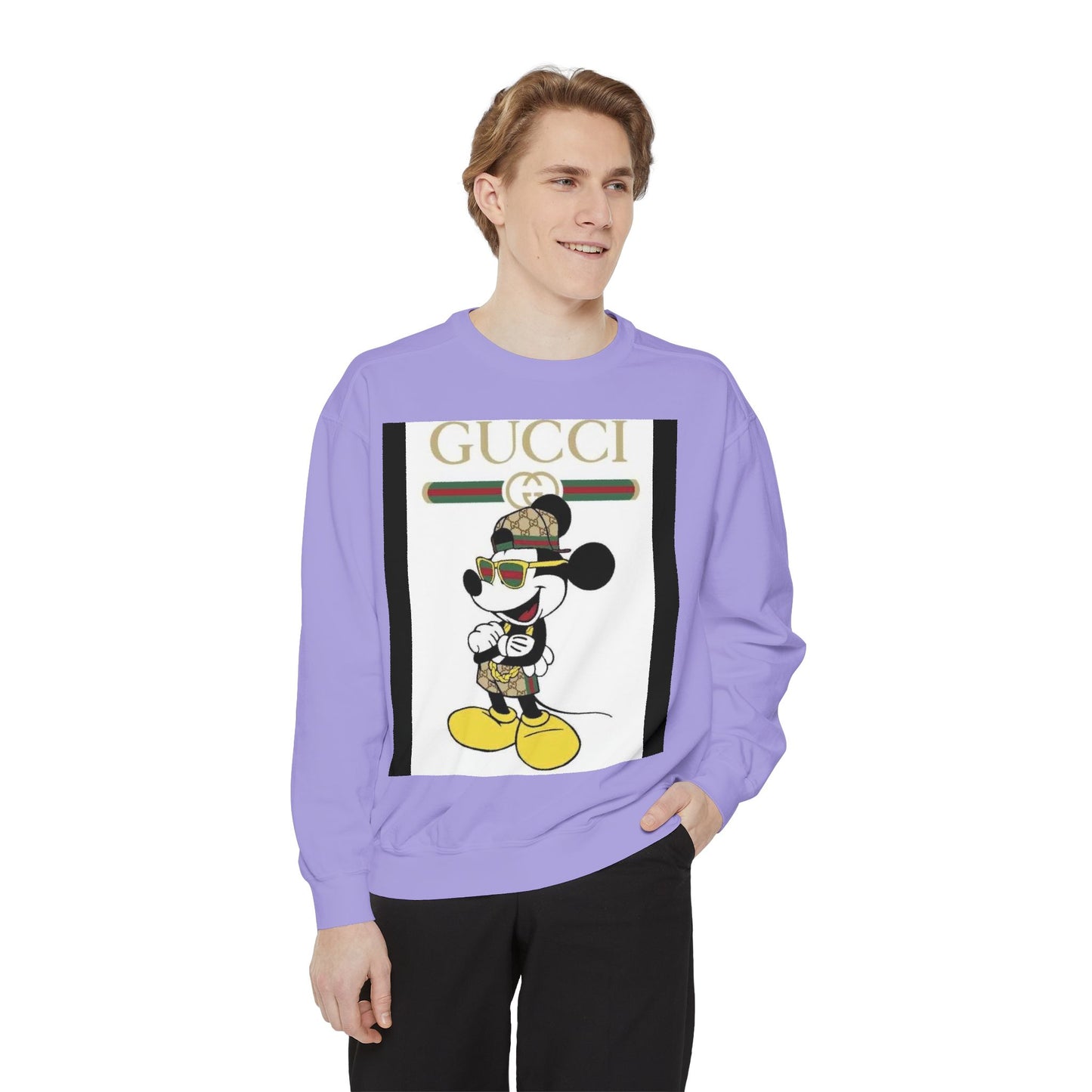 Mickey Mouse Gucci Streetwear Sweatshirt - Unisex Garment-Dyed