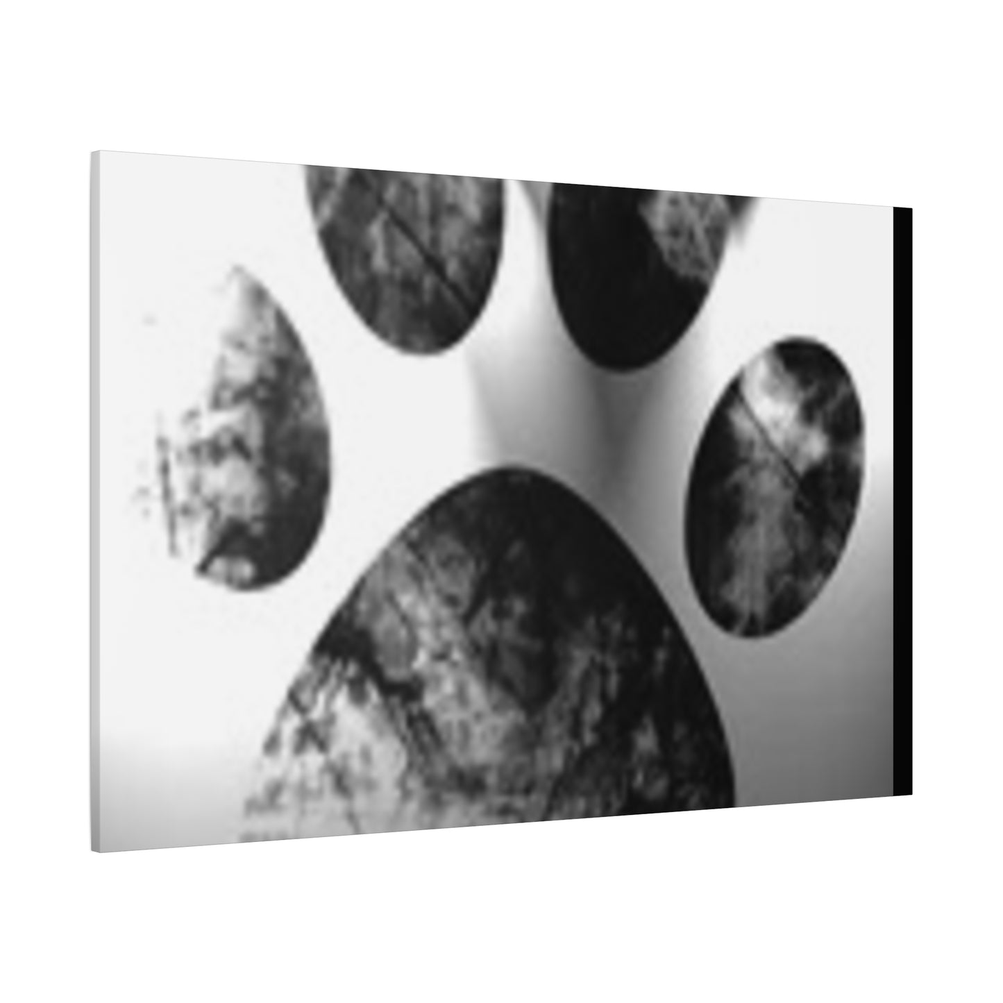 Black Paw Print Canvas Art - Modern Animal Decor for Pet Lovers