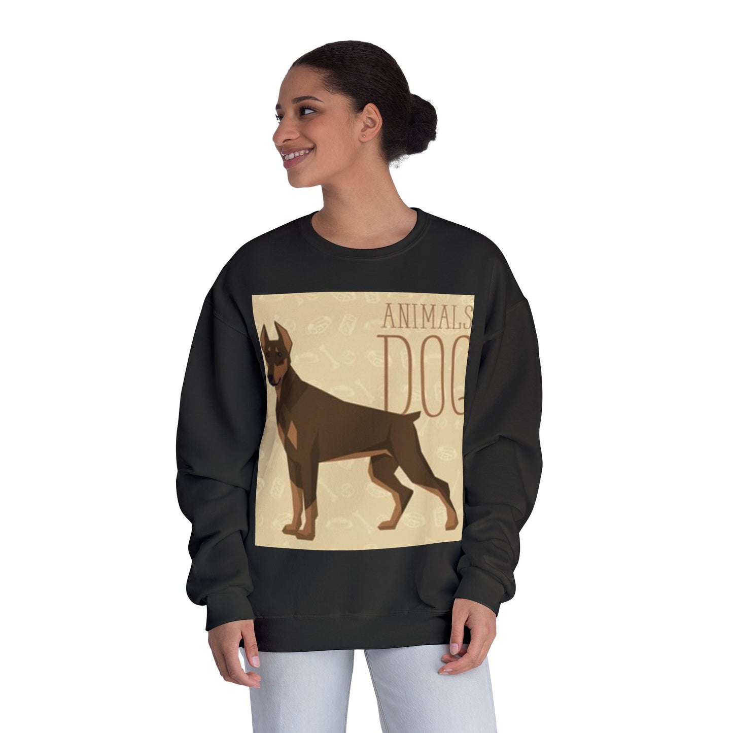 Minimalist White Crewneck Sweatshirt with Nature Design