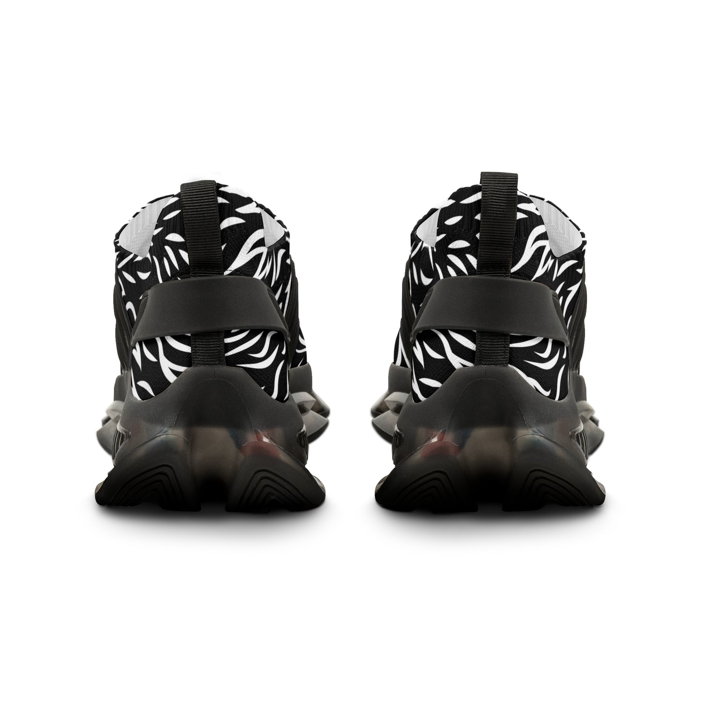 Stylish Black and White Mesh Sneakers for Men - Trendy Athletic Footwear