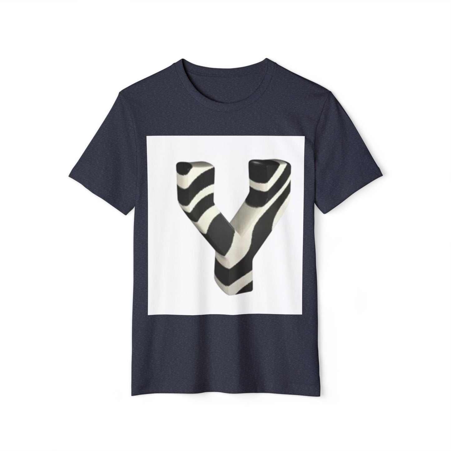 Eco-Friendly Unisex T-Shirt with Bold Zebra 'Y' Design