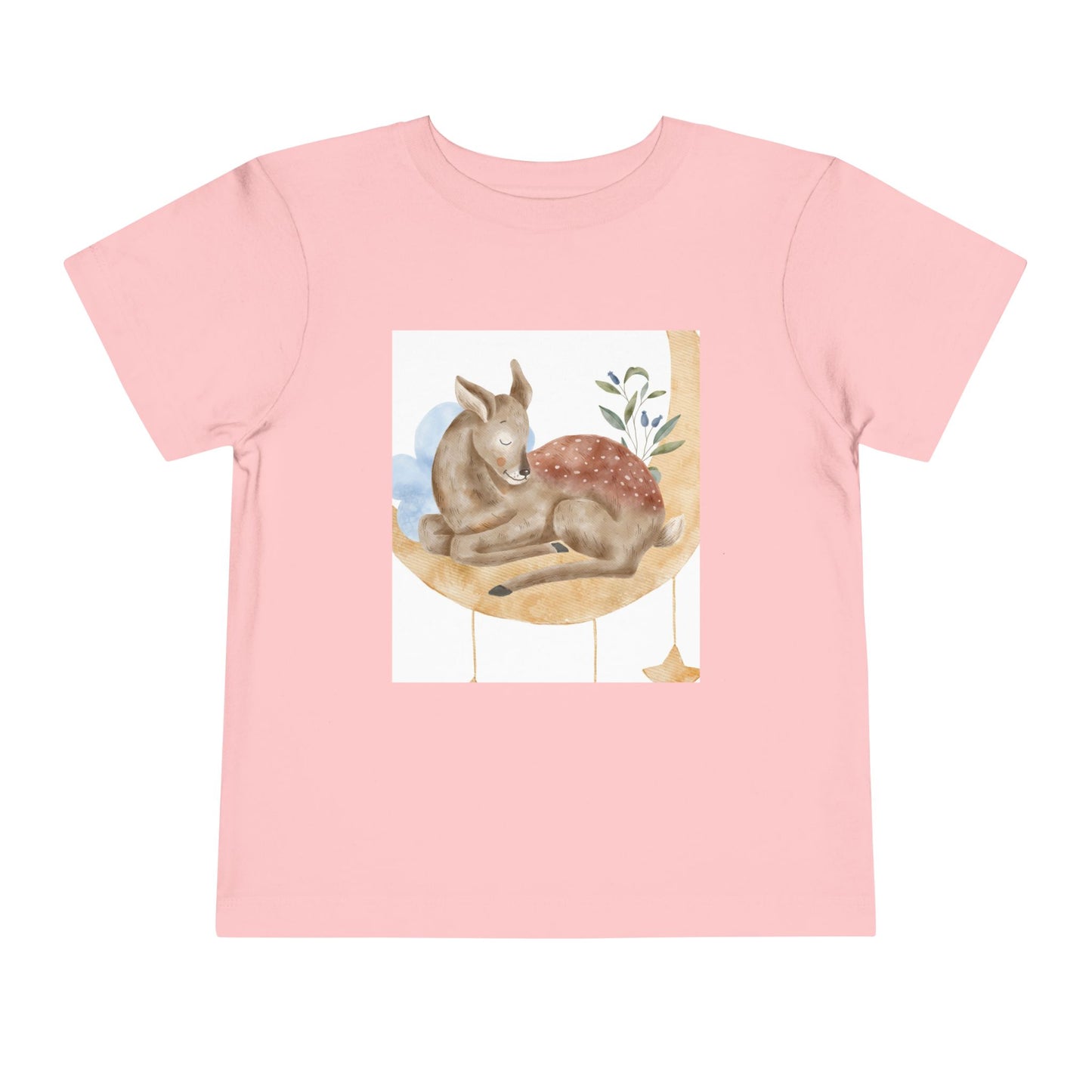 Whimsical Fawn Toddler Tee - Cute Short Sleeve Shirt for Kids