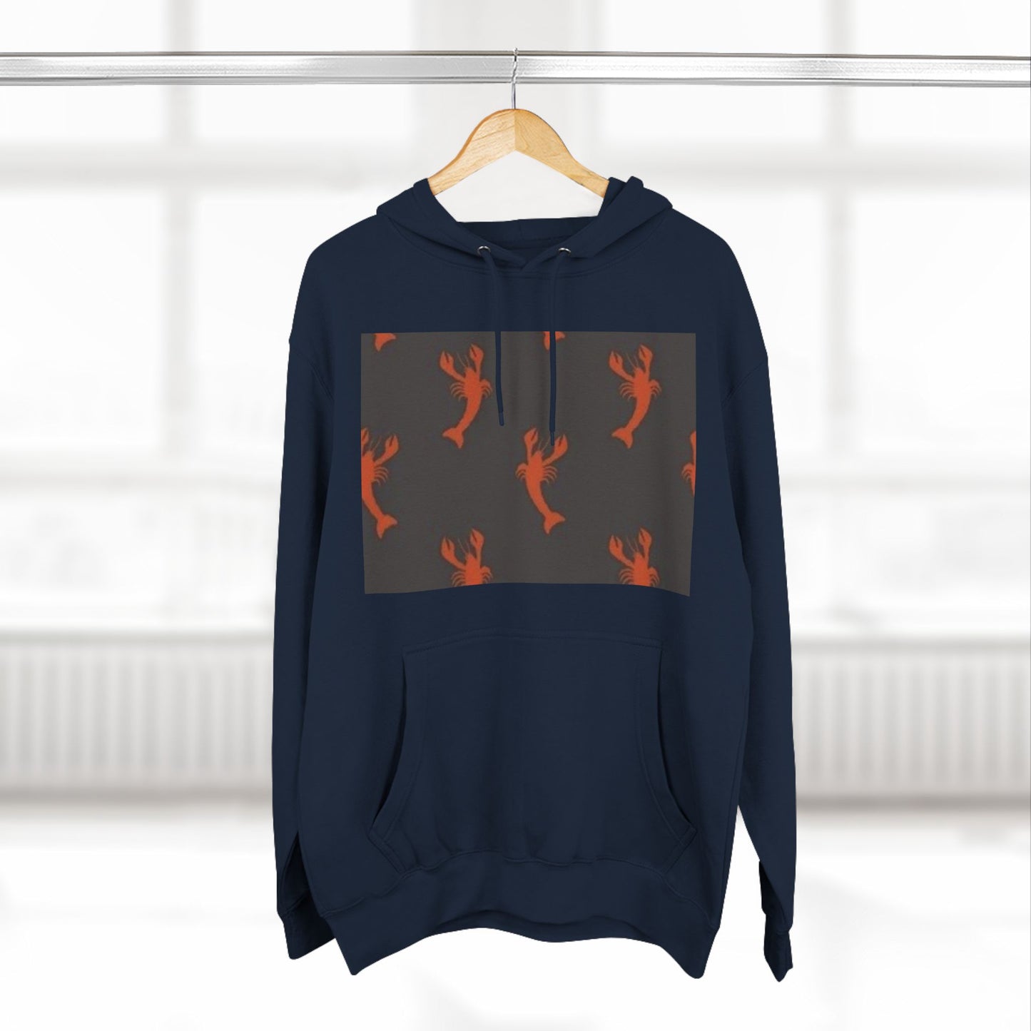 Lobster Print Fleece Hoodie - Perfect for Seafood Lovers
