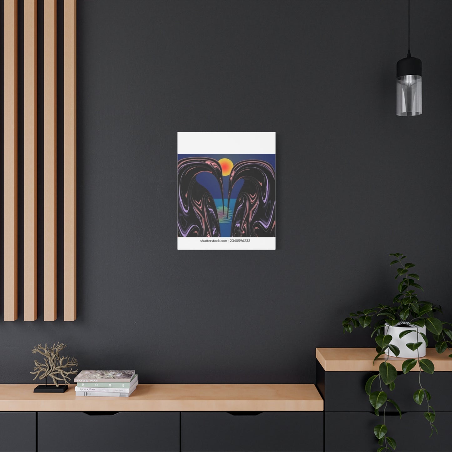 Romantic Abstract Canvas Art - Heart-Shaped Design for Home Decor