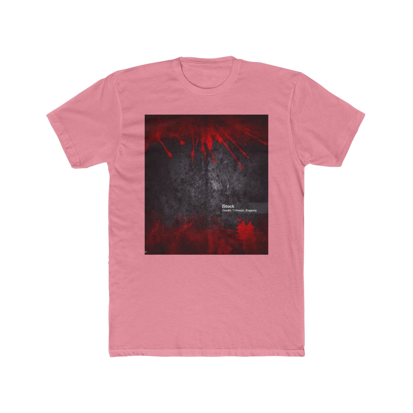 Unisex Cotton Crew Tee - Edgy Red Abstract Design