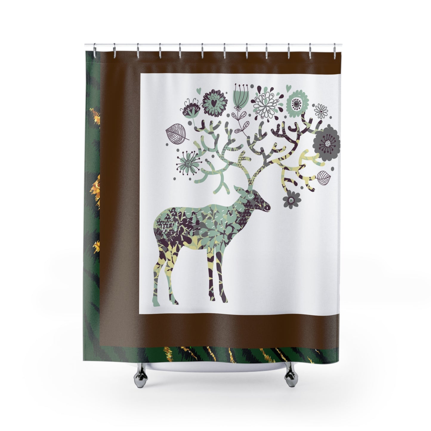 Bohemian Deer Shower Curtain - Nature-Inspired Home Decor