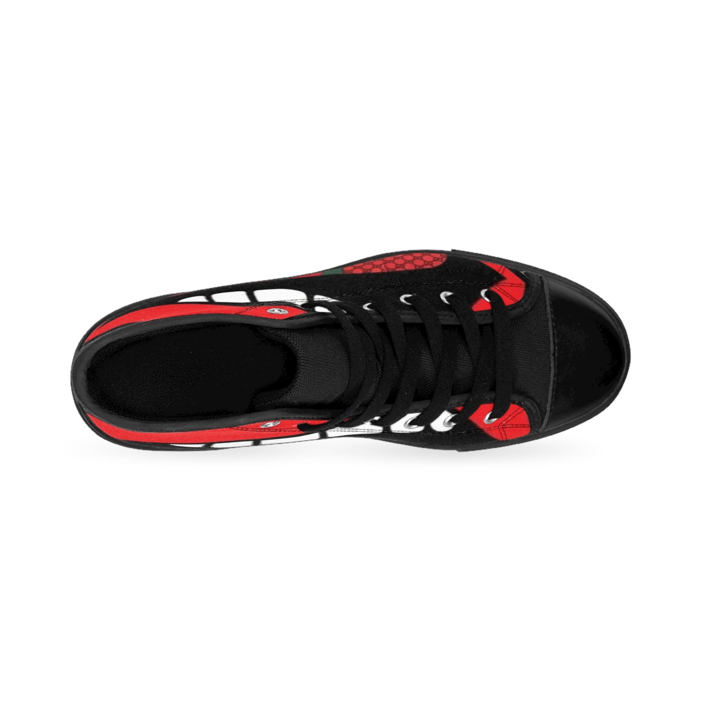 Men's Classic High-Top Sneakers with Bold Red Graphic Design