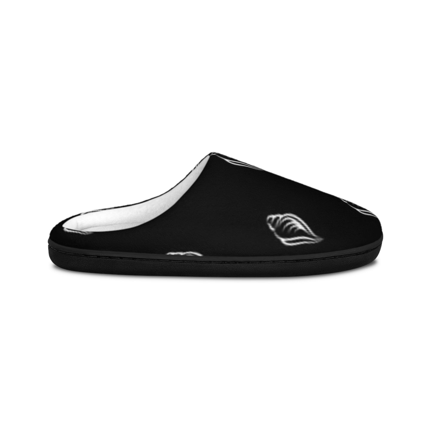 Comfortable Black Leaf Pattern Men's Indoor Slippers