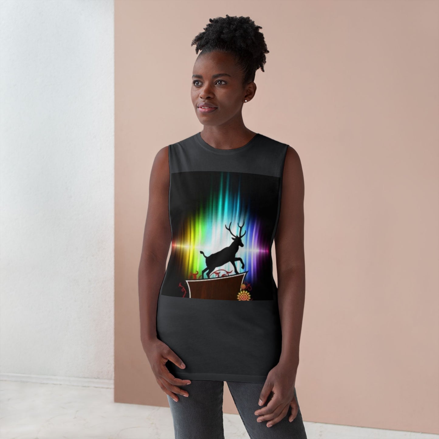 Unisex Artistic Spiderweb & Eagle Tank Top - Unique Graphic Sleeveless Tee for Nature Lovers
