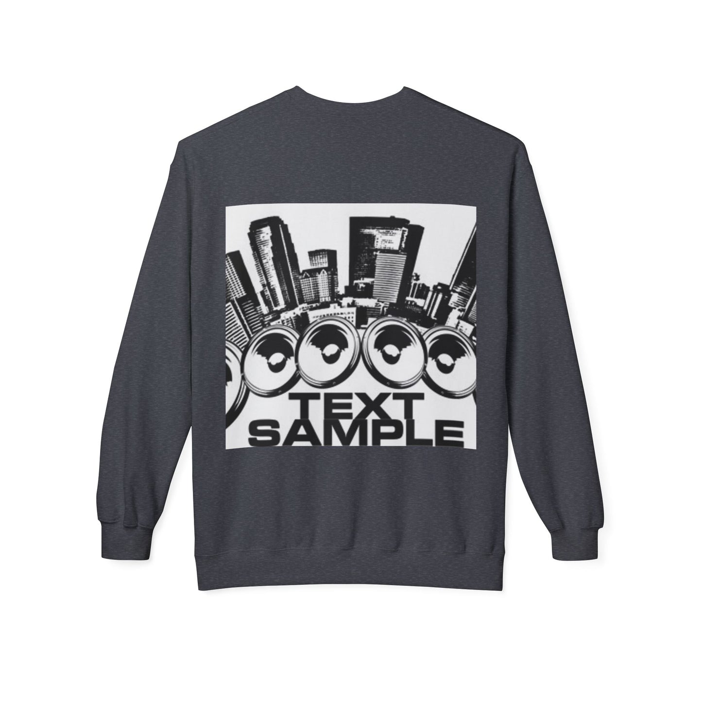 Urban Vibe Sound Wave Crewneck Sweatshirt - Unisex Fleece with Cityscape Design
