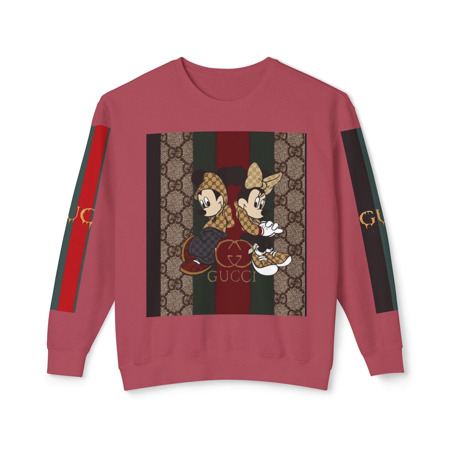 Gucci Inspired Unisex Crewneck Sweatshirt with Mickey & Minnie Design