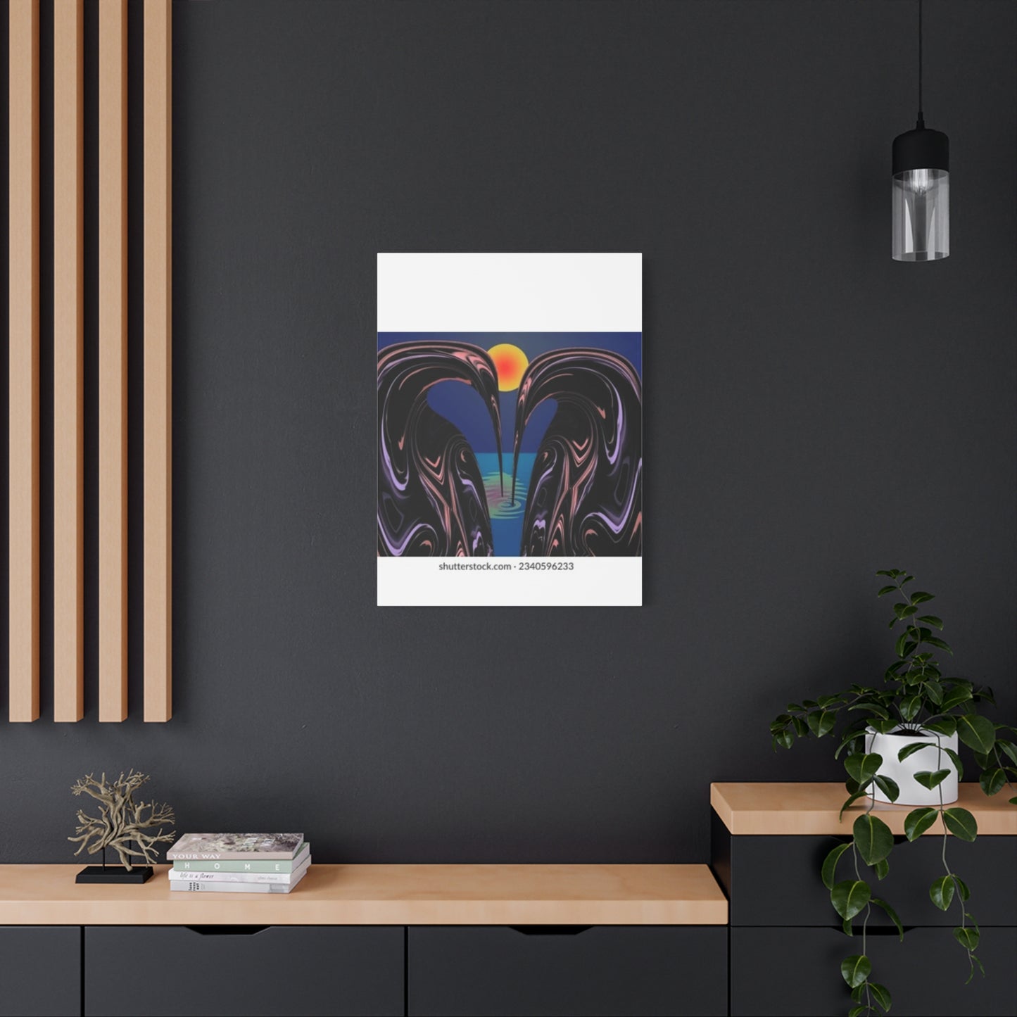 Romantic Abstract Canvas Art - Heart-Shaped Design for Home Decor