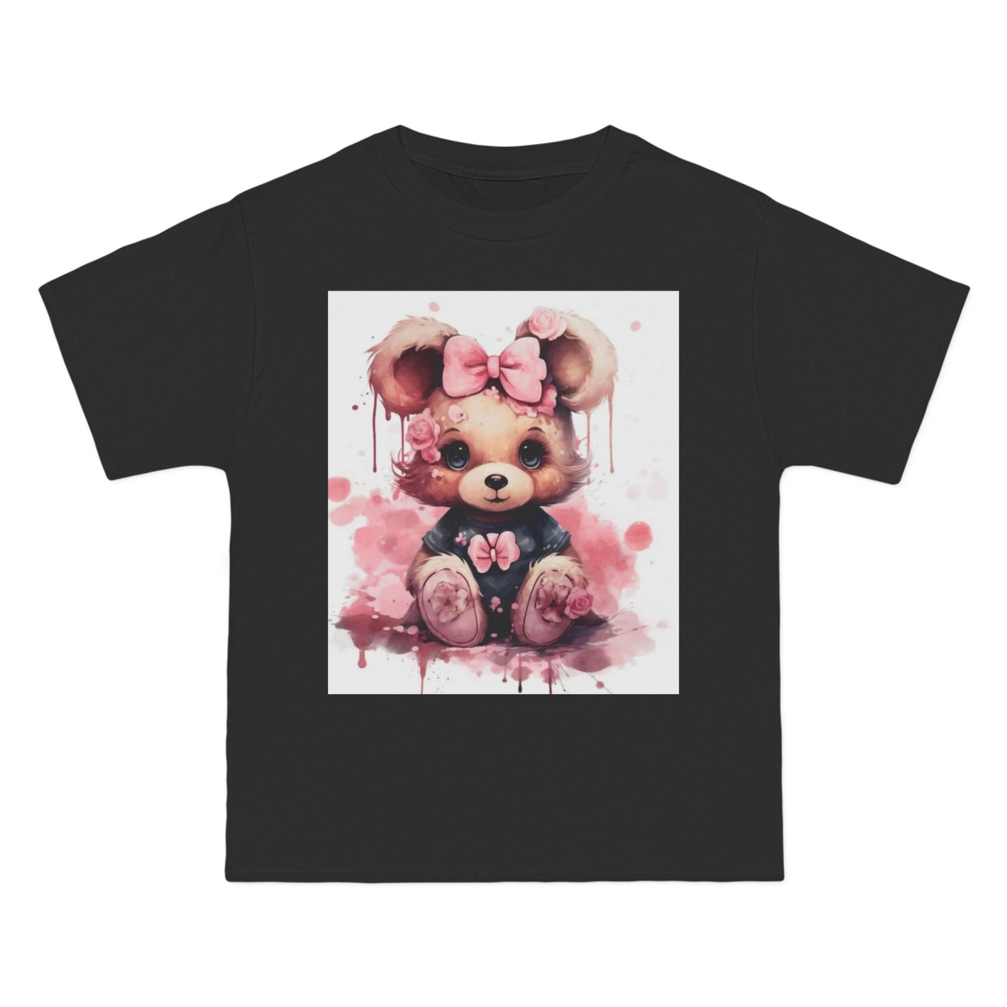 Cute Teddy Bear Floral Print T-Shirt for Kids