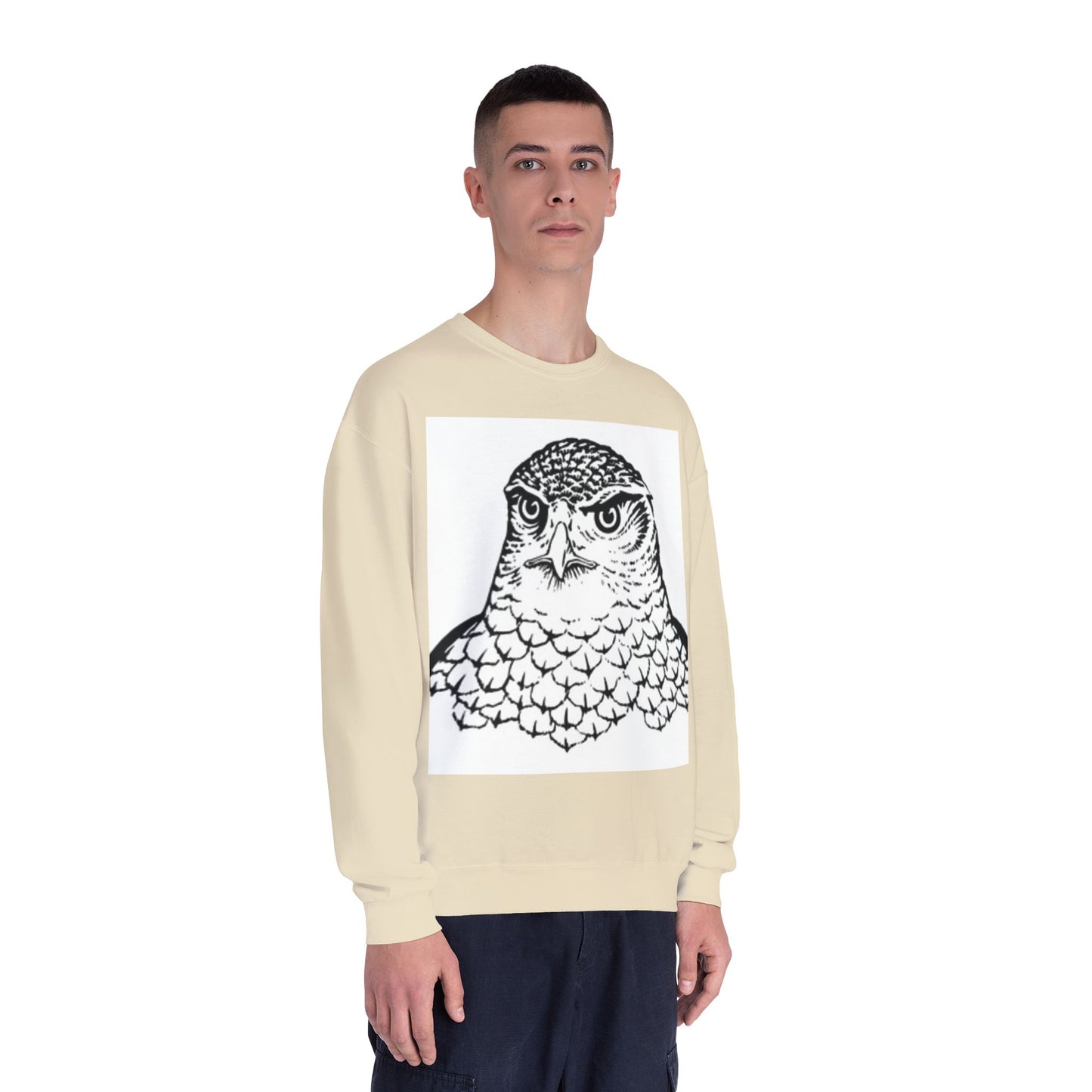 Unisex White Owl Graphic Crewneck Sweatshirt - Cozy & Stylish