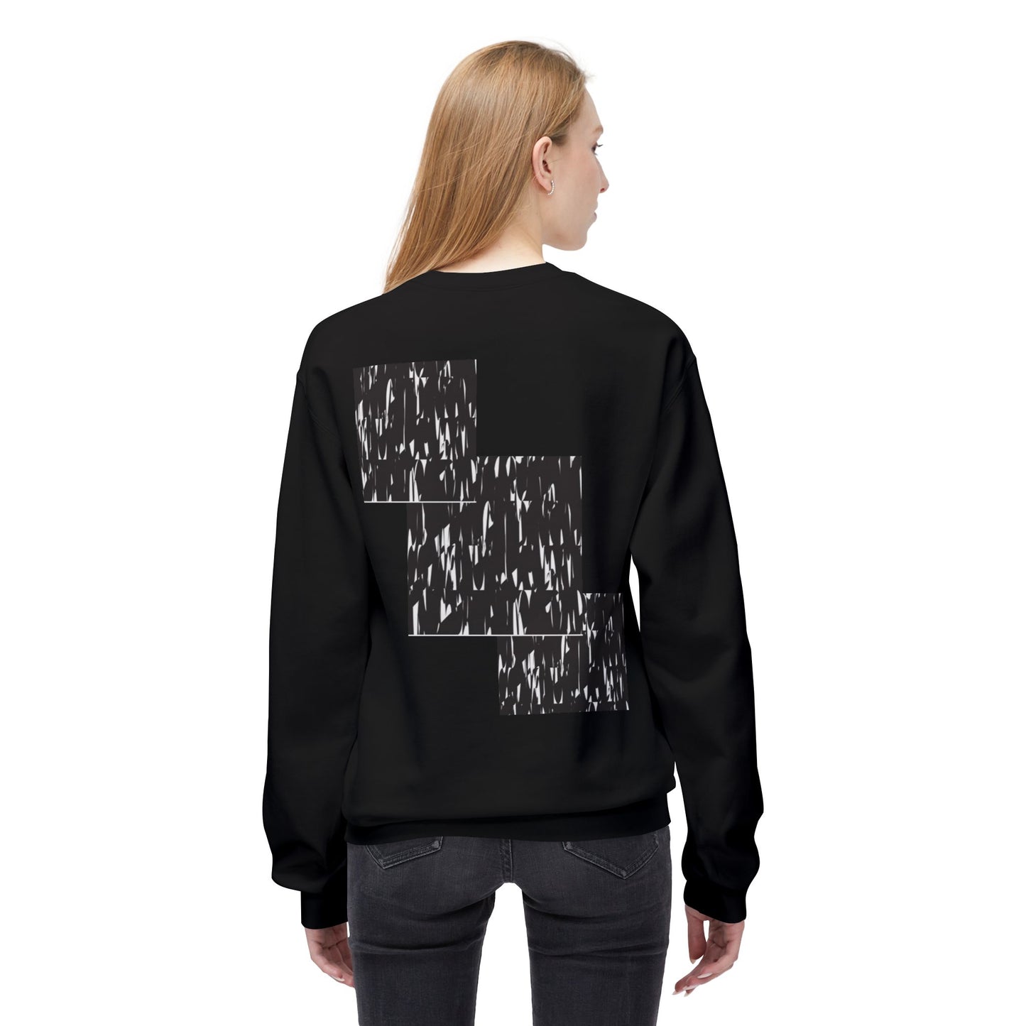Modern Abstract Fleece Crewneck Sweatshirt - Cozy Unisex Apparel