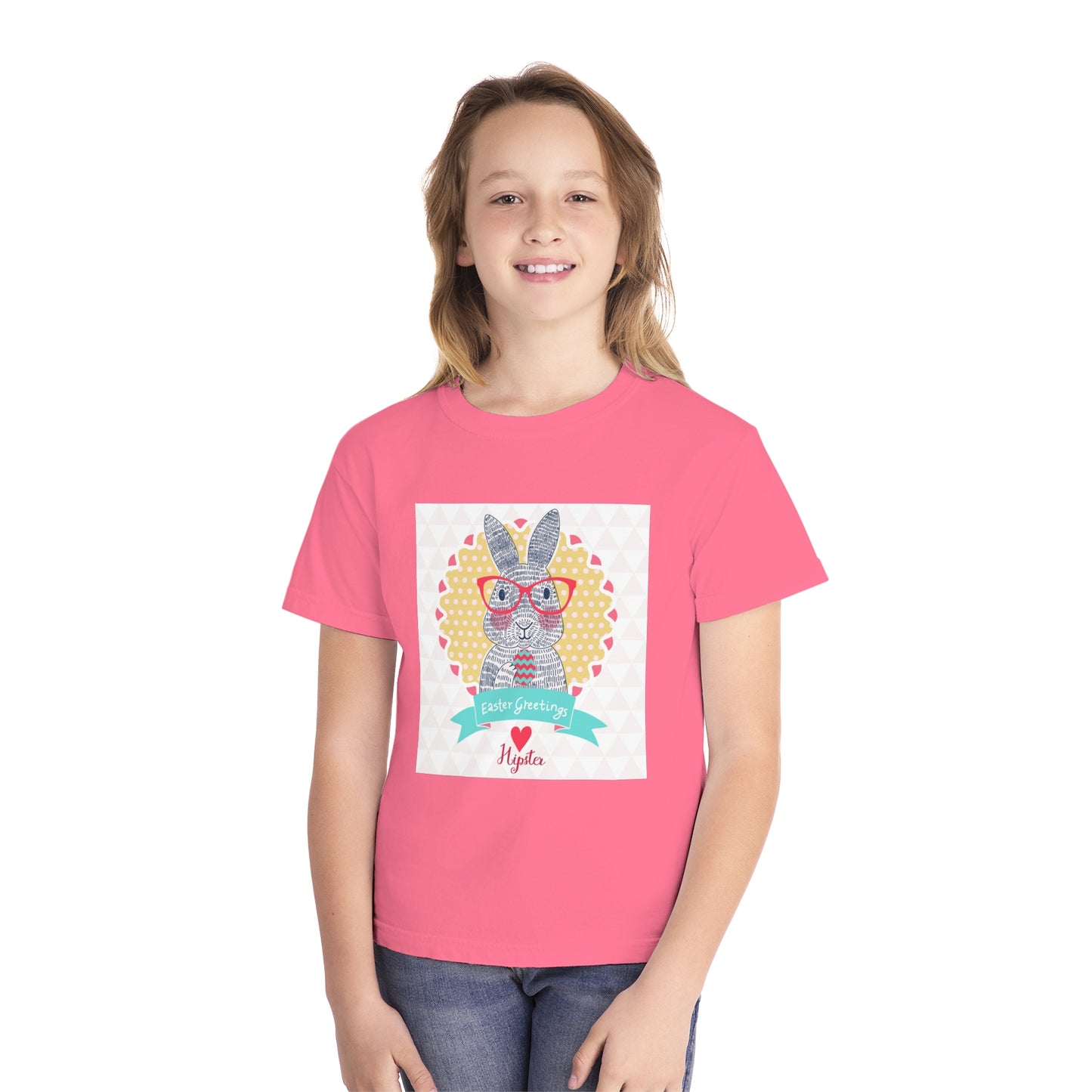 Youth Easter Bunny Tee - 'Easter Greetings' Design