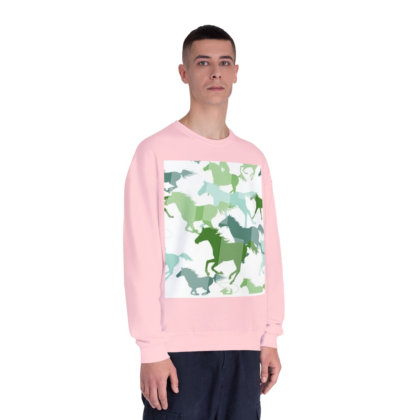 Equestrian Spirit Unisex Crewneck Sweatshirt - Green Horse Design