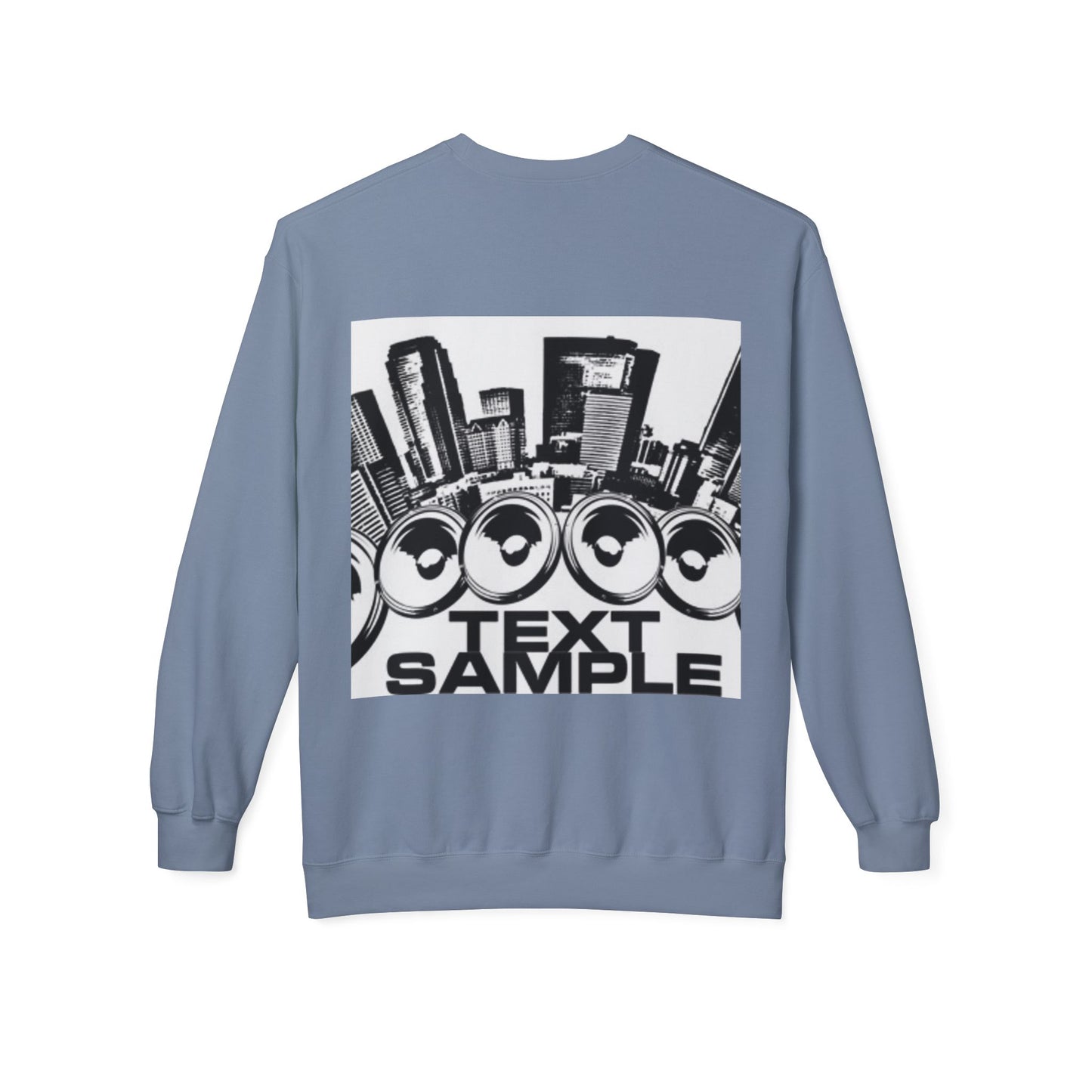 Urban Vibe Sound Wave Crewneck Sweatshirt - Unisex Fleece with Cityscape Design