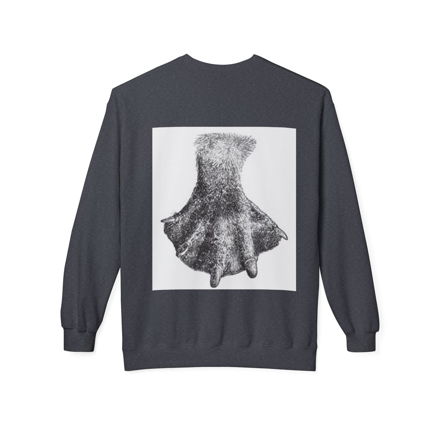 Artistic Fleece Crewneck Sweatshirt with Unique Dress Design