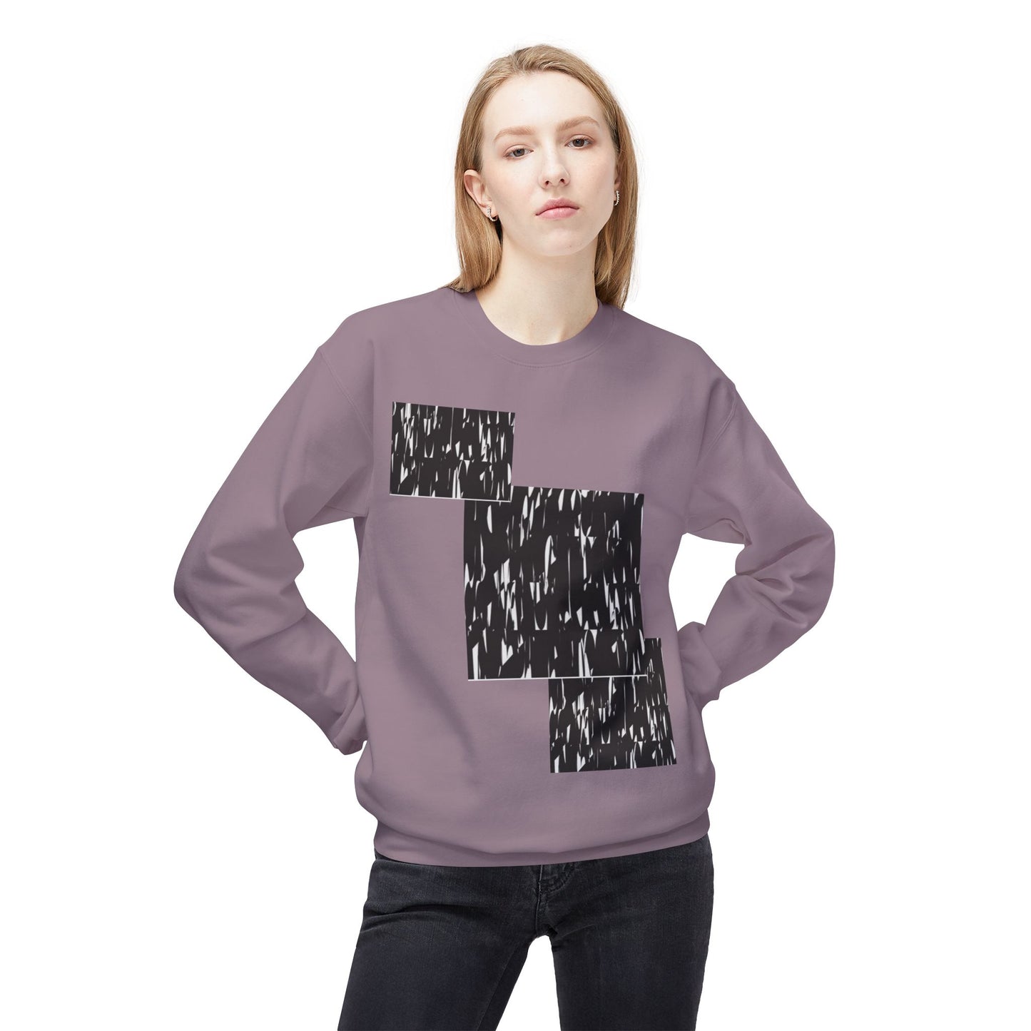 Modern Abstract Fleece Crewneck Sweatshirt - Cozy Unisex Apparel