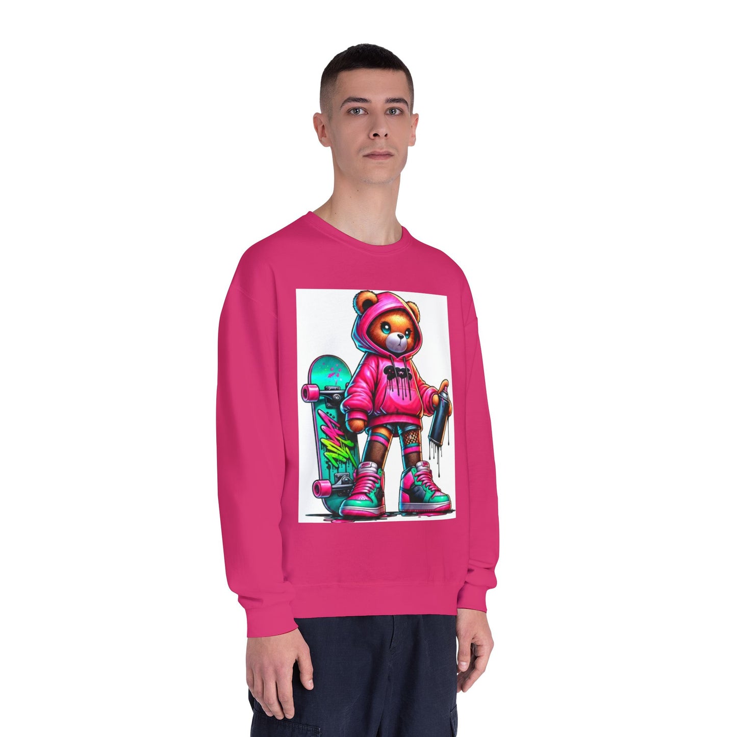Skater Bear Crewneck Sweatshirt - Fun Streetwear Style
