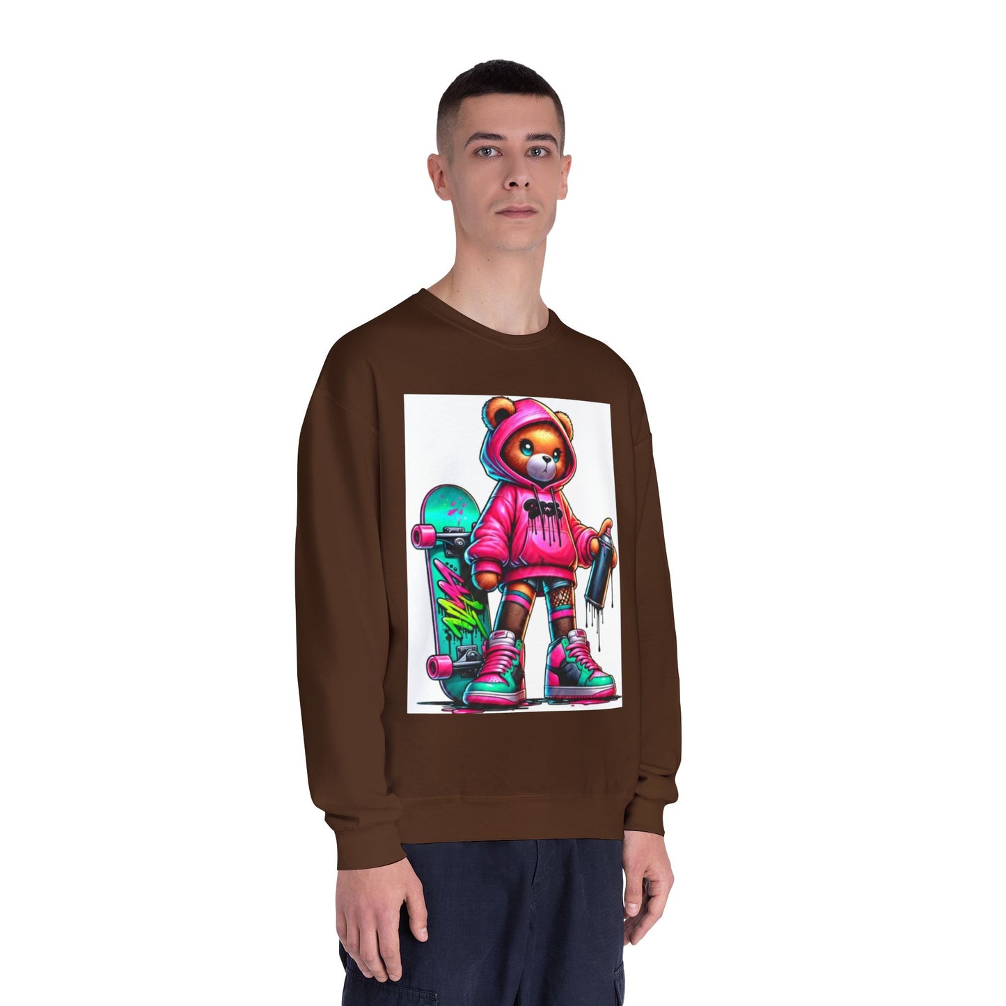 Skater Bear Crewneck Sweatshirt - Fun Streetwear Style