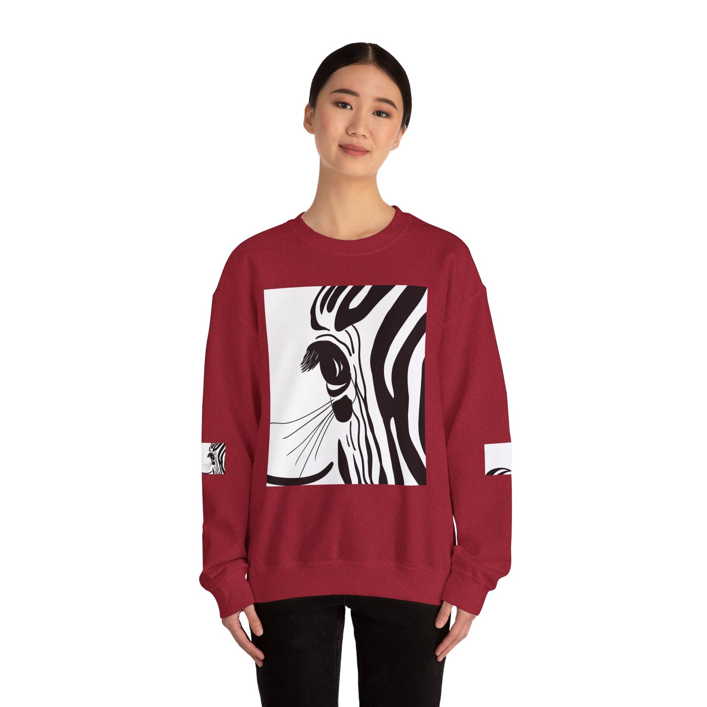 Artistically Designed Zebra Crewneck Sweatshirt - Perfect for Nature Lovers