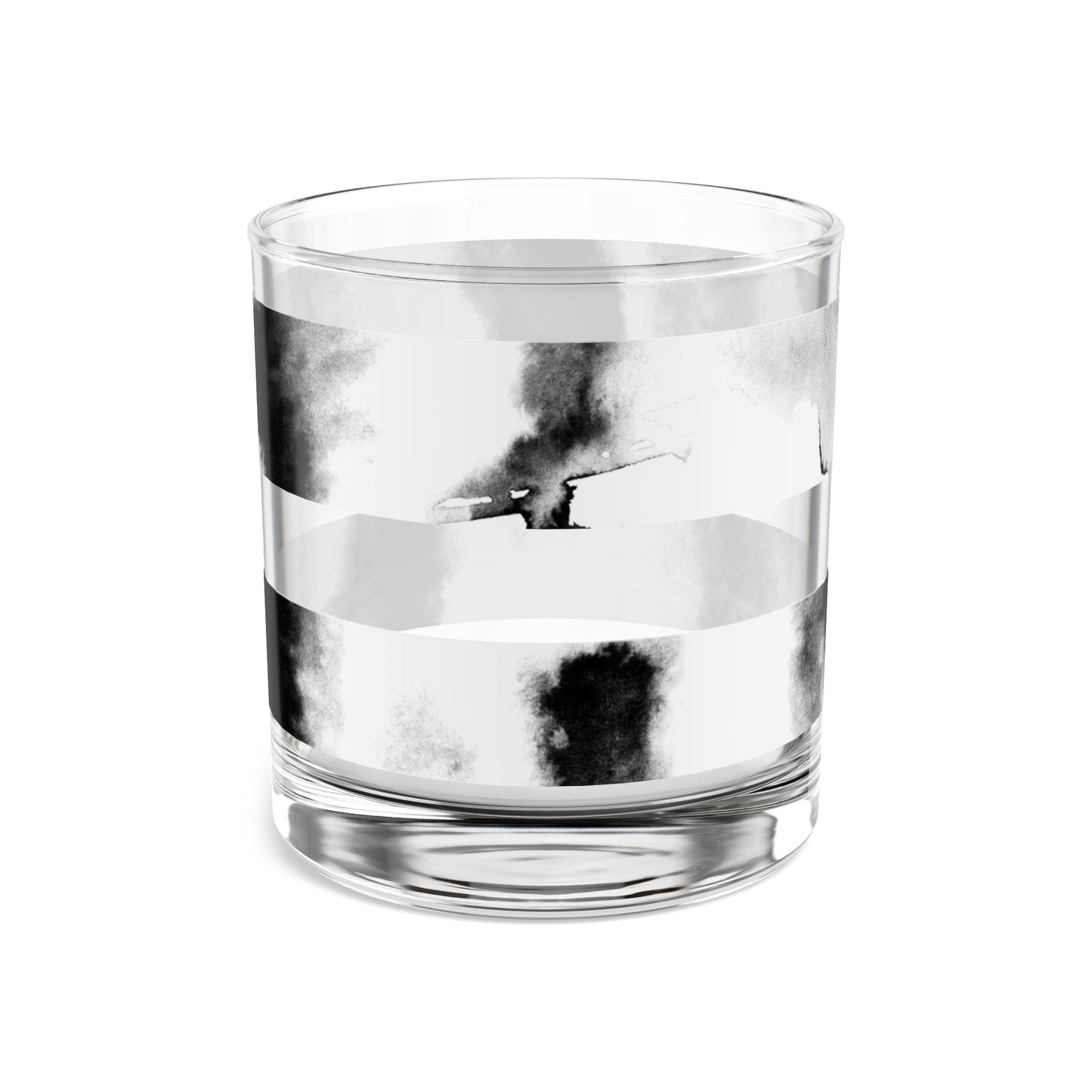 Elegant Black and White Rocks Glass, 10oz - Perfect for Entertaining and Celebrations